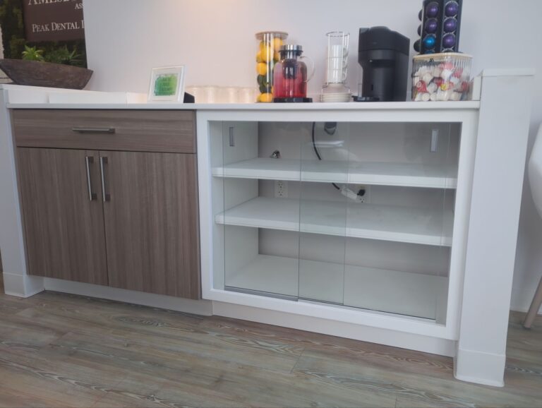 Custom Cabinetry with Glass Display Project in Amesbury